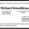 Benediktus Michael 1910-1999 Todesanzeige